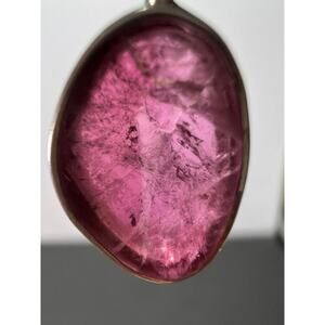 NEW Pink tourmaline sterling silver pendant 1.24 grams